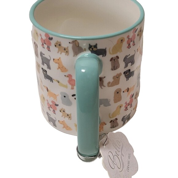 10 Strawberry Street Bella AO Pups Dogs Turquoise Ceramic Coffee Mug Cup Gift - Picture 5 of 7